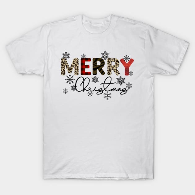 Merry Christmas Leopard print T-Shirt by Satic